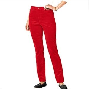 Talbots Pant Trouser Corduroy Red Maroon Heritage Fit Straight Leg Winter Sweate